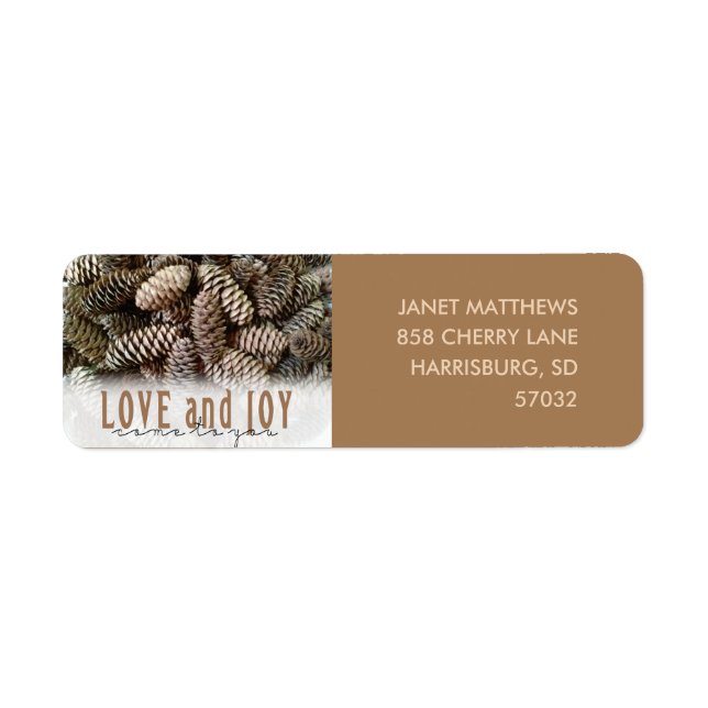 Rustikale Liebe und Joy Pine Cone (Vorne)