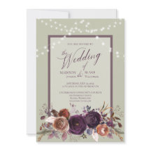 Rustikale Lila Blumenstrauß Grüne Hochzeit