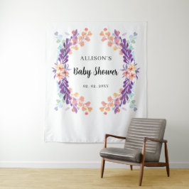 Rustikale Lila Blütendusche Hintergrund Wandteppich