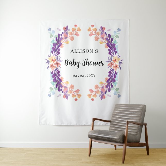 Rustikale Lila Blütendusche Hintergrund Wandteppich (Beispiel)