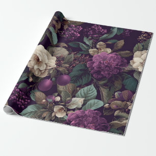 Rustikale lila botanische kühne vintage Boho Blume Geschenkpapier