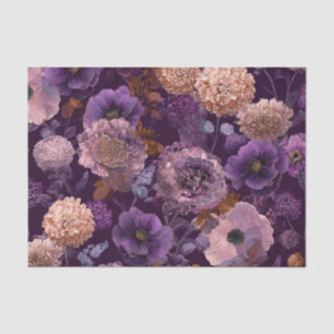 Rustikale lila botanische kühne vintage Boho-Blume Seidenpapier