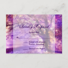 Rustikale Lila Eichenbaum-Hochzeitskarte RSVP Karte