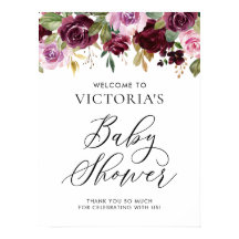 Rustikale Lila Herbstblütendusche Begrüßung