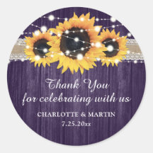 Rustikale Lila Holzblume Hochzeit Vielen Dank