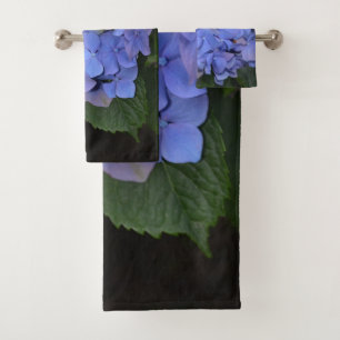 Rustikale Lila Hydrangea makrophylla Badhandtuch Set