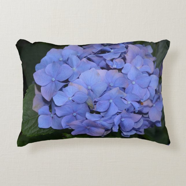 Rustikale Lila Hydrangea makrophylla Dekokissen (Vorderseite)