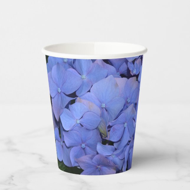 Rustikale Lila Hydrangea makrophylla Pappbecher (Links)