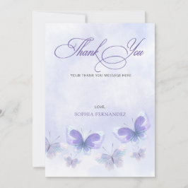 Rustikale Lila Lilac Butterflies Babydusche Dankeskarte