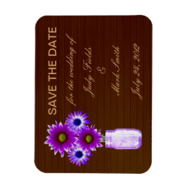Rustikale Lila Mason Jar speichern das Date Magnet