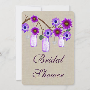 Rustikale Lila Mason Jars Bridal Dusche Einladung