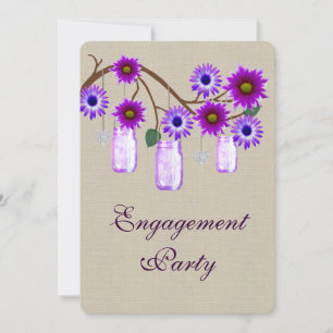 Rustikale Lila Mason Jars Engagement Party einlade Einladung