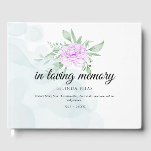 Rustikale Lila Rose Eukalyptus Funerbital Gast Gästebuch