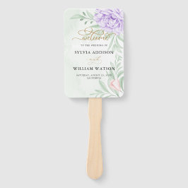 Rustikale Lila Rose Floral Eucalyptus Boho Wedding Fächer