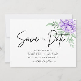 Rustikale Lila Rose Floral Eucalyptus Boho Wedding Save The Date
