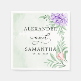 Rustikale Lila Rose Floral Eucalyptus Boho Wedding Serviette