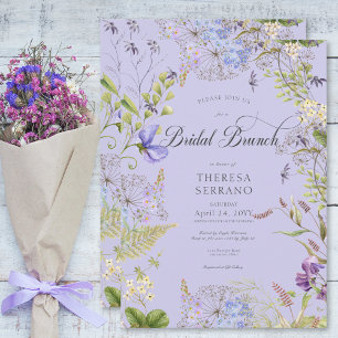 Rustikale Lila Sage Wildblume Lila Bridal Brunch Einladung