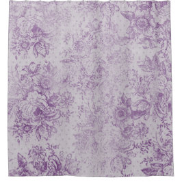 rustikale lila, Shabby Chic, blasse Lavendelfloral Duschvorhang