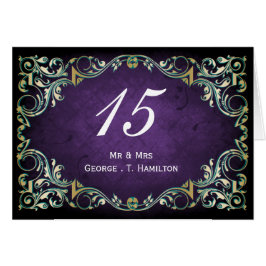 Rustikale Lila- und Goldhochzeit mit Ornamenten