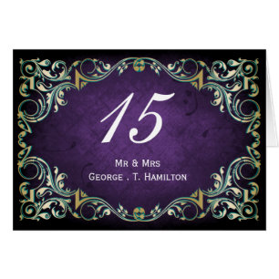 Rustikale Lila- und Goldhochzeit mit Ornamenten