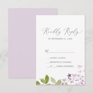 Rustikale Lilac einfache RSVP-Karte RSVP Karte