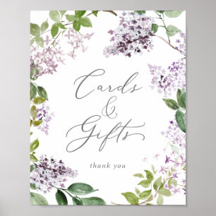 Rustikale Lilac-Karten und Geschenke-Zeichen Poster