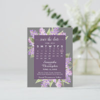 Rustikale Lilacs Wedding Save the Date Calendar Gr