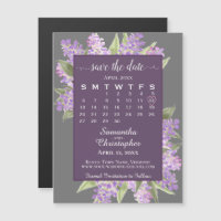 Rustikale Lilacs Wedding Save the Date Calendar Gr