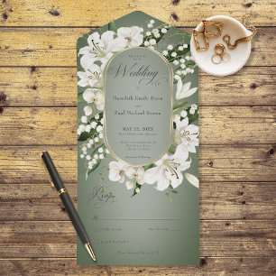 Rustikale Lilie des Tales Blumenstuhl Kein Abendes All In One Einladung