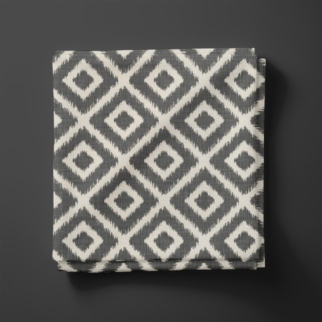 Rustikale Linen Beige und Grau Ikat Diamonds Stoff (Von Creator hochgeladen)