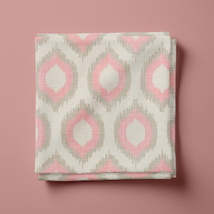 Rustikale Linen Beige und rosa Kat Print Stoff