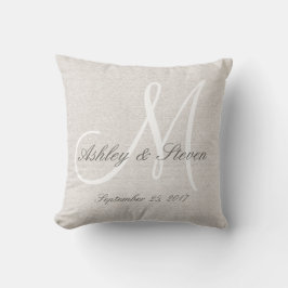 Rustikale Linse mit weißer Monogramm Kissen