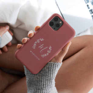 Rustikale Lorbeer-Schrift-Monogramm-Name Case-Mate iPhone 14 Pro Max Hülle