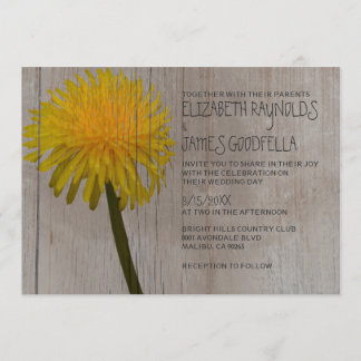 Rustikale Löwenzahn-Hochzeitseinladungen Einladung