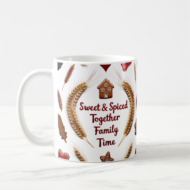 Rustikale Luxus-Weihnachts-Klassiker-Gingerbread-F Kaffeetasse (Links)