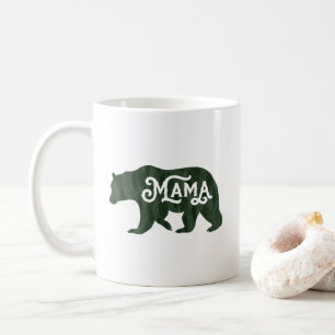 Rustikale Mama-Bär-Silhouette-Typografie Kaffeetasse