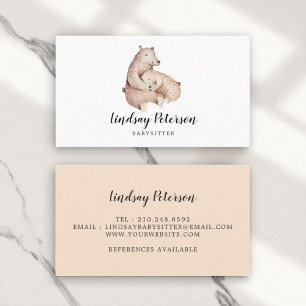 Rustikale Mama Bear Babysitter Business Cards Visitenkarte