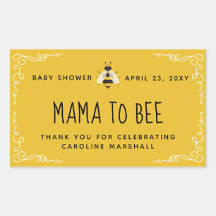 Rustikale Mama to Bee Baby Shower Honey Gefallen S Rechteckiger Aufkleber