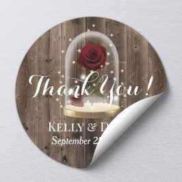 Rustikale Märchenmärchen Rose Dome Wedding Runder Aufkleber