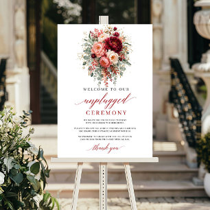Rustikale marine Herbstblumen Hochzeit ohne Techni Poster