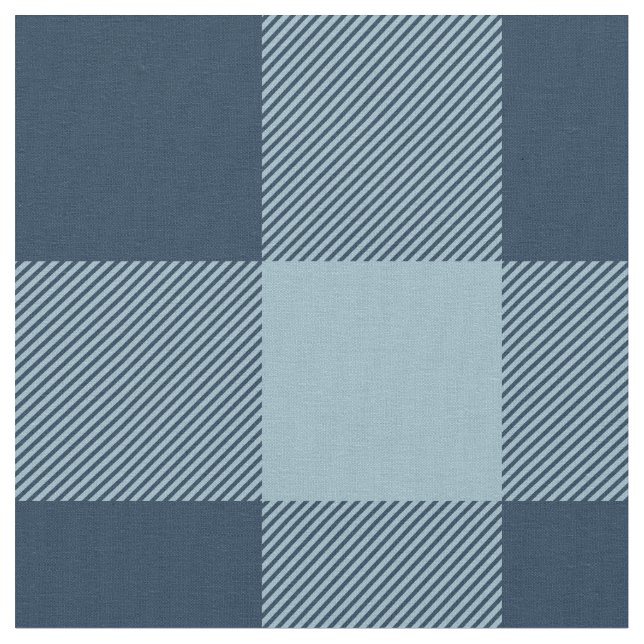 Rustikale Marine und Light Blue Buffalo Kariert Stoff (Nahaufnahme)