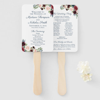 Rustikale Marsala Blume Hochzeitsprogramm Fans Fächer