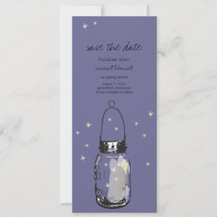 Rustikale Mason-Glas & Glühwürmchen Save the Date