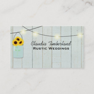 Rustikale Mason-Glas-Hochzeitsplaner-Visitenkarte Visitenkarte