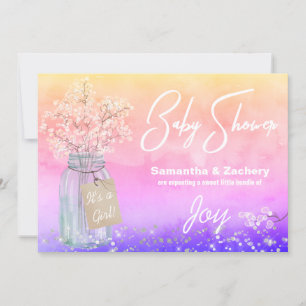 *~ Rustikale Mason Jar Baby Shower Baby Breath Einladung