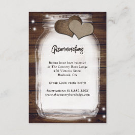 Rustikale Mason Jar Barn Wood Unterkunft Karten