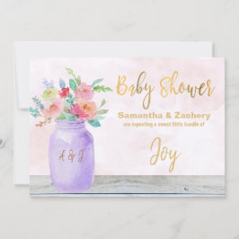 *~* Rustikale Mason Jar Blume Lavendel Babydusche Einladung