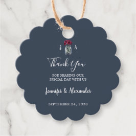 Rustikale Mason Jar Monogramm blaue Hochzeit Geschenkanhänger