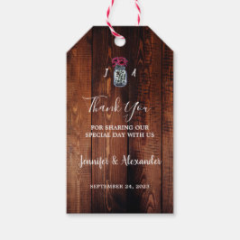 Rustikale Mason Jar Monogramm Landhochzeit Geschenkanhänger