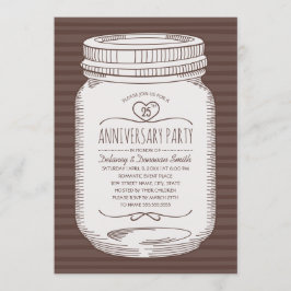 Rustikale Mason Jar-Party zum 25. Hochzeitstag Einladung